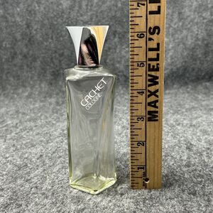 CACHET COLOGNE Vintage Glass Bottle 6 Inch Tall Men's Vanity Old Advertising
